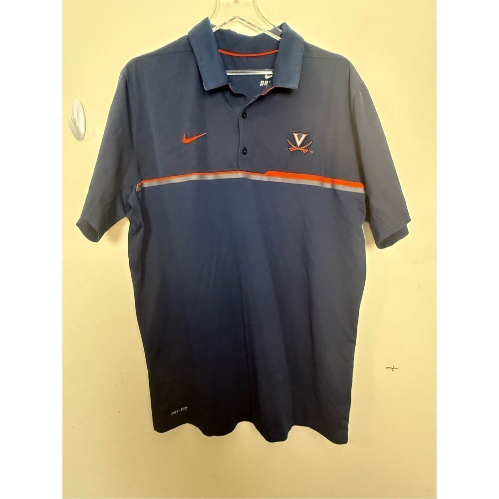 Nike Dri-Fit UVA Virginia Cavaliers  Navy Coaches Polo Style 32855X Men’s XL